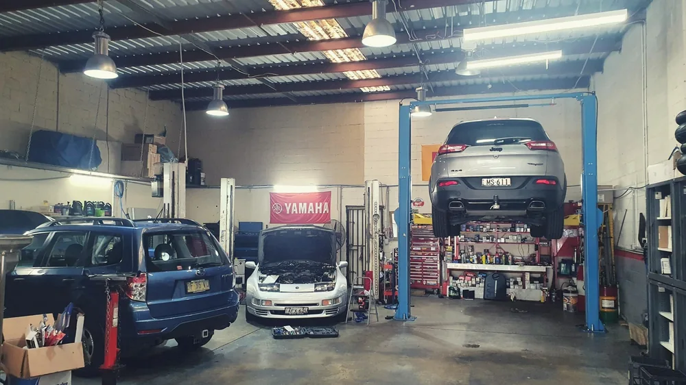 Vehicles inside the TMR service bays